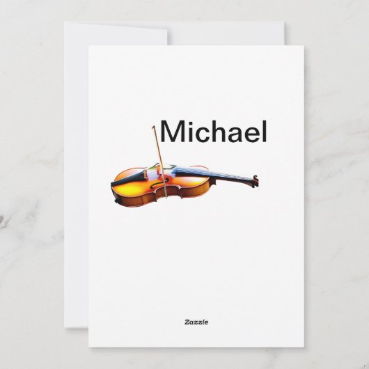 Voeg u toe noem tekst bruin vioolmuzieklier gooit  feestdagenkaart (Achterkant)