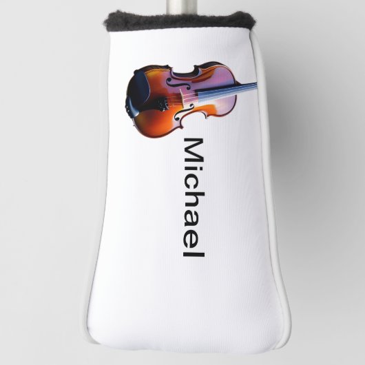 Voeg u toe noem tekst bruin vioolmuzieklier gooit  golfheadcover (Draai 90)