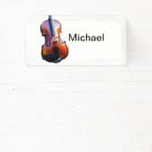 Voeg u toe noem tekst bruin vioolmuzieklier gooit  spandoek (Insitu)