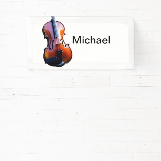 Voeg u toe noem tekst bruin vioolmuzieklier gooit spandoek (Insitu)