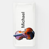 Voeg u toe noem tekst bruin vioolmuzieklier gooit  spandoek (Verticaal)