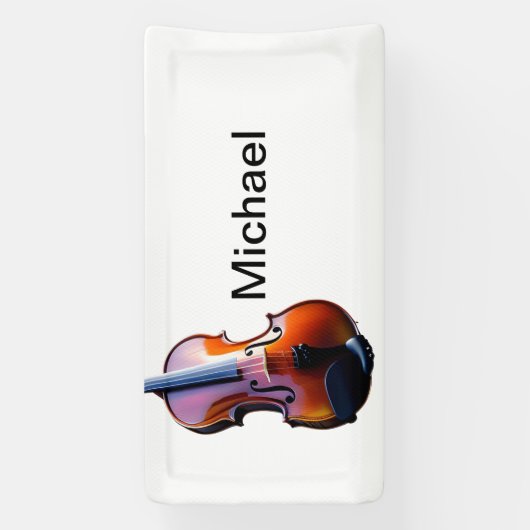 Voeg u toe noem tekst bruin vioolmuzieklier gooit spandoek (Verticaal)