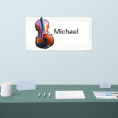 Voeg u toe noem tekst bruin vioolmuzieklier gooit  spandoek (Beurs)