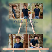 Voeg uw 5 foto Afstuderen blauw welkomstbord toe Acryl Bord (Neutraal)