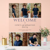 Voeg uw 5 foto Afstuderen blauw welkomstbord toe Acryl Bord (Huwelijk)