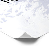 Voeg uw aangepast citaat wit marmer Dusty Blue toe Poster (Hoek)