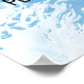 Voeg uw aangepast citaat wit marmer klassieke blau poster (Hoek)