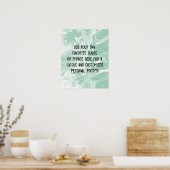 Voeg uw Aangepast citaat Witte Marmer Licht Groen Poster (Keuken)