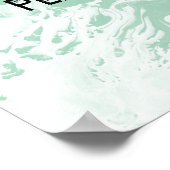 Voeg uw Aangepast citaat Witte Marmer Licht Groen Poster (Hoek)