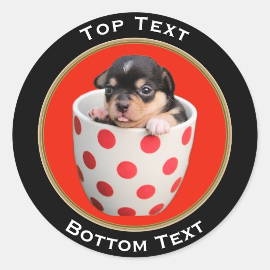 Voeg Uw Aangepast Foto en Tekst toe Ronde Sticker (Voorkant)