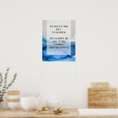 Voeg uw aangepaste Abstracte blauwe alcoholinkt to Poster (Keuken)