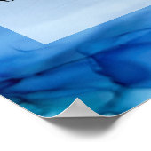 Voeg uw aangepaste Abstracte blauwe alcoholinkt to Poster (Hoek)