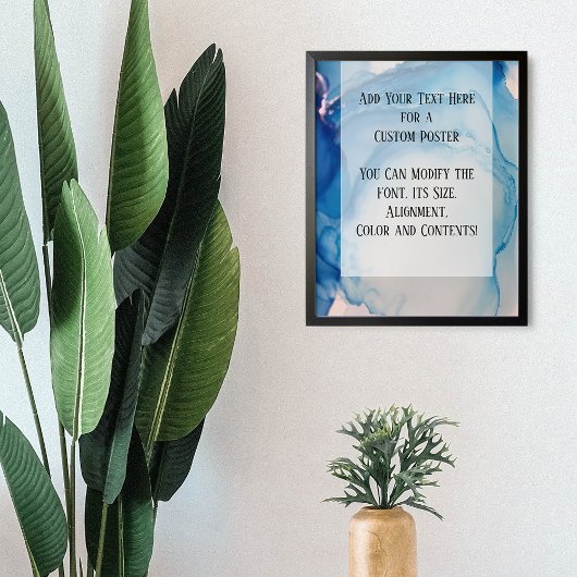 Voeg uw aangepaste Abstracte blauwe alcoholinkt to Poster