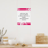 Voeg Uw Aangepaste Citaat Stripes & de Framberry v Poster (Keuken)