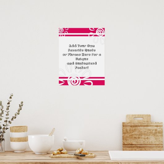 Voeg Uw Aangepaste Citaat Stripes & de Framberry v Poster (Keuken)