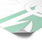 Voeg uw Aangepaste Citaat Stripes Flowers Light Gr Poster (Hoek)