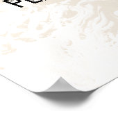 Voeg uw aangepaste citaat wit marmer op crème poster (Hoek)