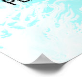 Voeg uw aangepaste citaat witte marmer licht aqua poster (Hoek)