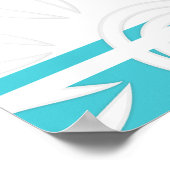 Voeg uw aangepaste citaatstripes bloemen turquoise poster (Hoek)