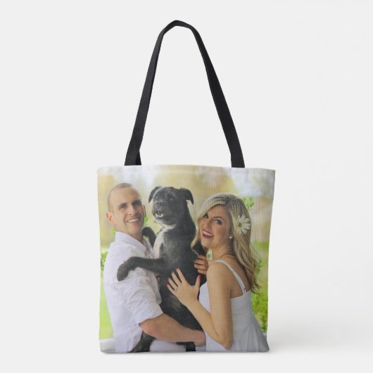 Voeg uw aangepaste foto dubbelzijdige tote toe tote bag (Achterkant)
