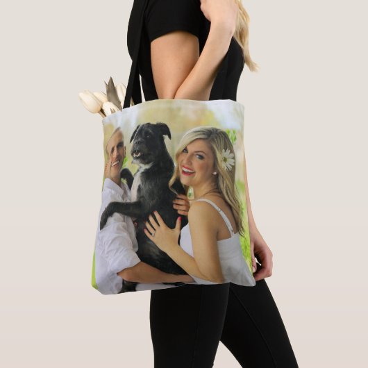 Voeg uw aangepaste foto dubbelzijdige tote toe tote bag (Dichtbij)