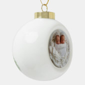 Voeg uw aangepaste foto Snowflake-vormgeving toe Keramische Bal Ornament (Links)