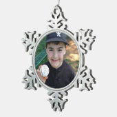 Voeg uw Aangepaste Foto's en Tekst toe Tin Sneeuwvlok Ornament (Rechts)