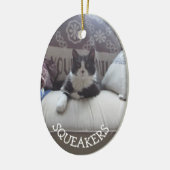 Voeg uw aangepaste kerstversiering met foto's op p keramisch ornament (Links)