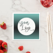 Voeg uw aangepaste Logo Blauwgroen en zwart ombre  Servet (Insitu)