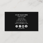 Voeg uw aangepaste Logo Circle Professional Black  Visitekaartje (Achterkant)