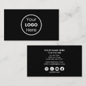 Voeg uw aangepaste Logo Circle Professional Black  Visitekaartje (Voorkant / Achterkant)
