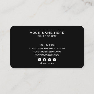 Voeg uw aangepaste Logo Circle Professional Black  Visitekaartje