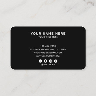 Voeg uw aangepaste Logo Circle Professional Black  Visitekaartje