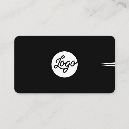 Voeg uw aangepaste Logo Circle Professional Black  Visitekaartje (Voorkant)