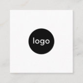 Voeg uw aangepaste logo circle professional white  vierkante visitekaartje (Voorkant)