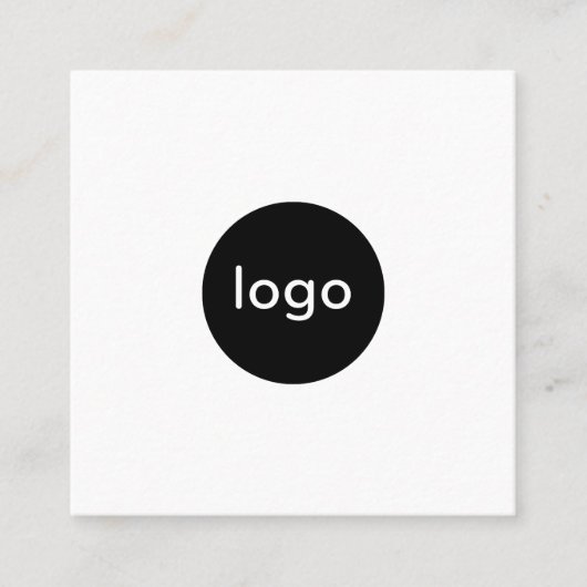 Voeg uw aangepaste logo circle professional white  vierkante visitekaartje (Voorkant)