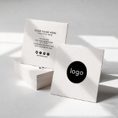 Voeg uw aangepaste logo circle professional white  vierkante visitekaartje
