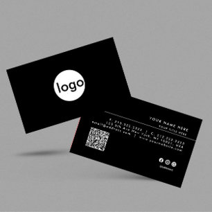 Voeg uw aangepaste logo circle professionele QR Co Visitekaartje