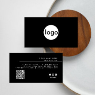 Voeg uw aangepaste logo circle professionele QR Co Visitekaartje