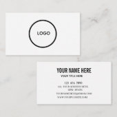 Voeg uw aangepaste logo cirkel professioneel wit t visitekaartje (Voorkant / Achterkant)