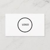 Voeg uw aangepaste logo cirkel professioneel wit t visitekaartje (Voorkant)