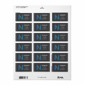 Voeg uw aangepaste logo cirkel professioneel zwart etiket (Full Sheet)