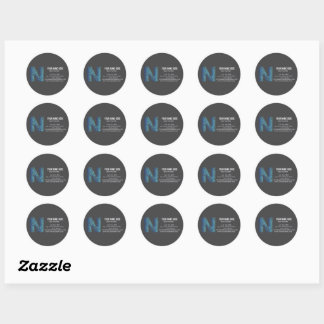 Voeg uw aangepaste logo cirkel professioneel zwart ronde sticker