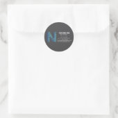 Voeg uw aangepaste logo cirkel professioneel zwart ronde sticker (Tas)