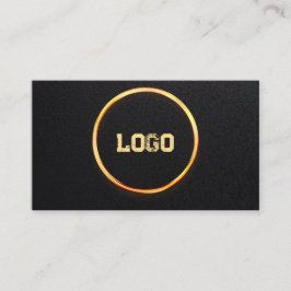 Voeg uw aangepaste logo cirkel professioneel zwart visitekaartje