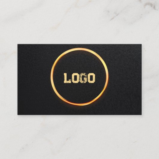 Voeg uw aangepaste logo cirkel professioneel zwart visitekaartje (Voorkant)