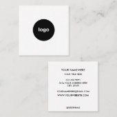 Voeg uw aangepaste logo cirkel wit toe vierkante visitekaartje (Voorkant / Achterkant)