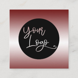 Voeg uw aangepaste Logo donkerrood en witte ombre  Vierkante Visitekaartje
