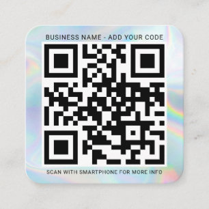 Voeg uw aangepaste Logo en QR-code DIY Holographic Vierkante Visitekaartje