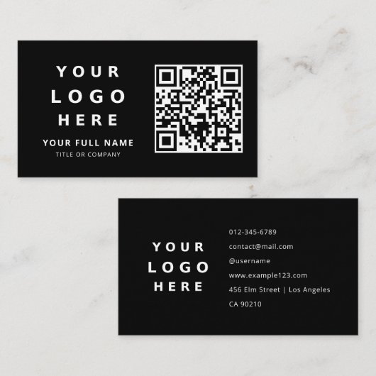 Voeg uw aangepaste logo en QR-code professioneel z Visitekaartje (Voorkant / Achterkant)